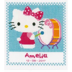 Broderie naissance Vervaco Le tambour d'Hello Kitty
