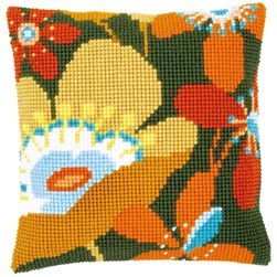 Coussin point de croix Vervaco Felurs des sixties
