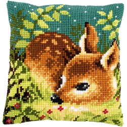 Coussin point de croix Vervaco Les premiers jours du petit faon