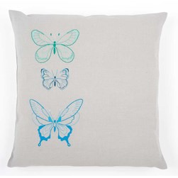 Coussin broderie Traditionnelle Vervaco Esquisses aux 3 papillons