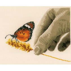 kit Point de croix Vervaco Papillon sur l'épi de blé