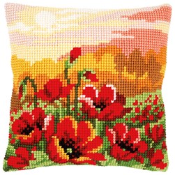 Coussin point de croix Vervaco Pavots éclatants