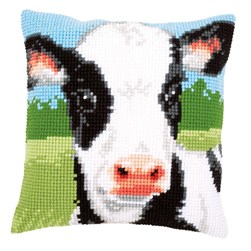Coussin point de croix Vervaco Mon petit veau taquin