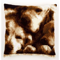 Coussin point de croix Vervaco Labradors endormis