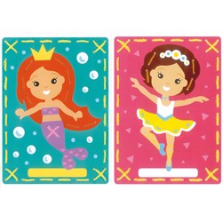 kit Cartes à broder enfant Vervaco Les petites danceuse et sirène- Lot de 2