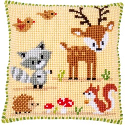Coussin point de croix Vervaco Petits animaux du cœur de la forêt