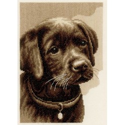 kit Point de croix Vervaco Bébé labrador noir