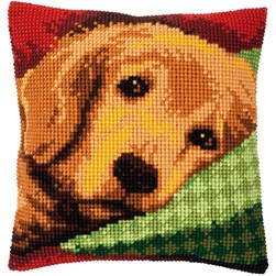 Coussin point de croix Vervaco Le labrador au repos