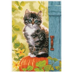 kit Point de croix Vervaco Le chat sur la citrouille