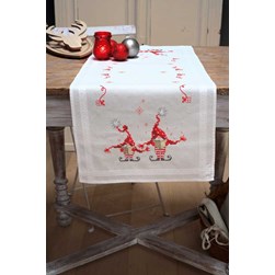 kit Chemin de table - Broderie Point de Croix compté Vervaco Lutins penauds