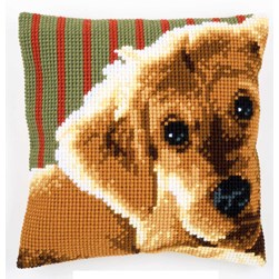Coussin point de croix Vervaco Labrador curieux