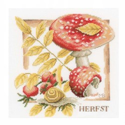kit Point de croix Lanarte Les champignons d'automne