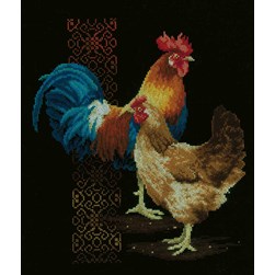 kit Point de croix Vervaco Poule et coq nocturne