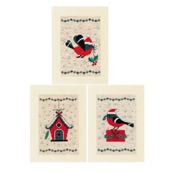 Cartes à broder Vervaco L'esprit de noël - lot de 3 cartes