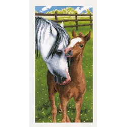 kit Point de croix Vervaco Câlin de la maman jument