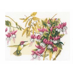 kit Point de croix Lanarte Colibri et fleurs