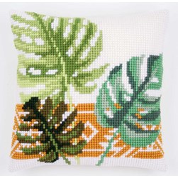 Coussin point de croix Vervaco Feuilles Milla