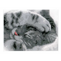 kit Point de croix Vervaco Le petit chat câlin