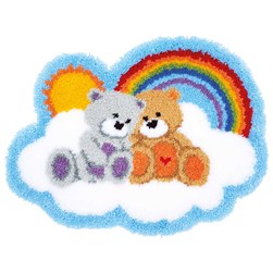 Tapis Point Noué Vervaco Les 2 ourson sur le nuage du bonheur