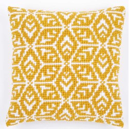 Coussin point de croix Vervaco Formes géométriques dorées