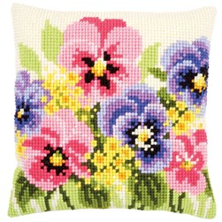 Coussin point de croix Vervaco Violettes