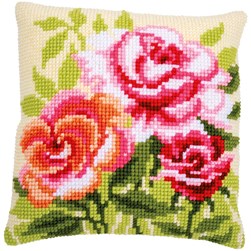 Coussin point de croix Vervaco Les 3 roses