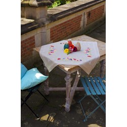 kit Nappe - Broderie Traditionnelle Vervaco Violettes colorées