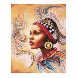 kit Point de croix Lanarte Femme d'Afrique et nacre