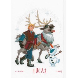 Broderie naissance Vervaco Les joyeux amis de la reine des neiges