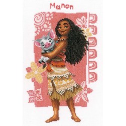 kit Point de croix Vervaco Moana Vaiana et les fleurs
