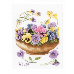 kit Point de croix Lanarte Potée de violettes