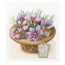 kit Point de croix Lanarte Potée de crocus