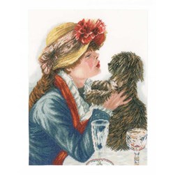 kit Point de croix Lanarte Mademoiselle et son chien
