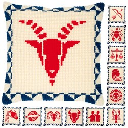 Coussin point de croix Vervaco Le capricorne - zodiaque