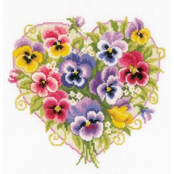 kit Point de croix Vervaco Coeur aux mille pensées