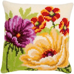 Coussin point de croix Vervaco Ronde fleurie