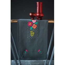 kit Chemin de Table - Broderie Traditionnelle Vervaco Les fleurs multicolores