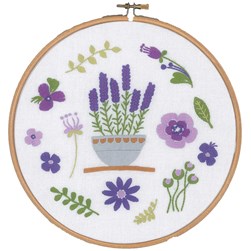 Kit broderie Traditionnelle Vervaco Pot de lavandes et violettes