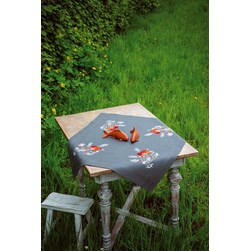 kit Nappe - Broderie Traditionnelle Vervaco Coquelicots rouges