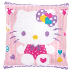 Coussin point de croix Vervaco Hello Kitty pastel