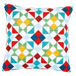 Coussin Point Lancé Vervaco Géométrie colorée