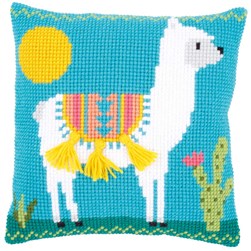 Coussin point de croix Vervaco Lama