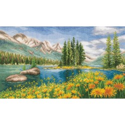 kit Point de croix Vervaco Le lac de haute montagne