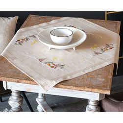 kit Nappe - Broderie Point de Croix imprimée Vervaco Village à noël