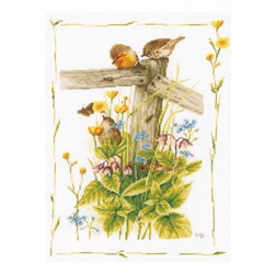 kit Point de croix Lanarte Coin jardin confortable