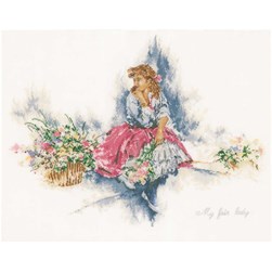 kit Point de croix Lanarte Belle demoiselle