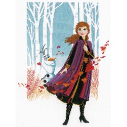 kit Point de croix Vervaco Frozen - Anna et les feuilles d'automne