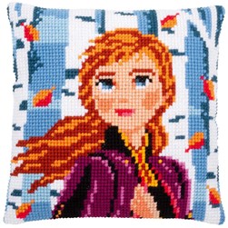 Coussin point de croix Vervaco Portrait d'Anna - Reine des neiges II