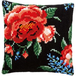 Coussin point de croix Vervaco Des roses majestueuses