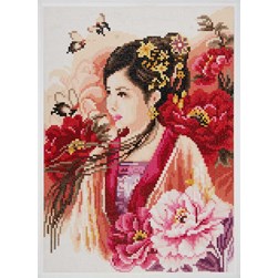 Broderie diamant Lanarte Asiatique rose pourpre